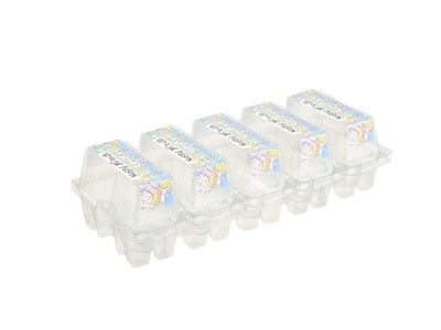 Durable, recyclable transparent box 2 pieces label